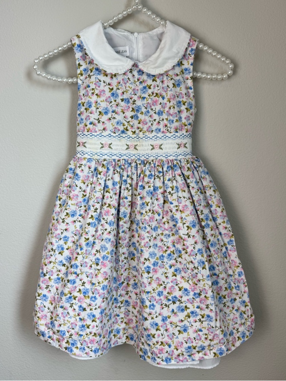 Girls Bonnie Jean Classic Floral Peter Pan Collar Dress Floral 6